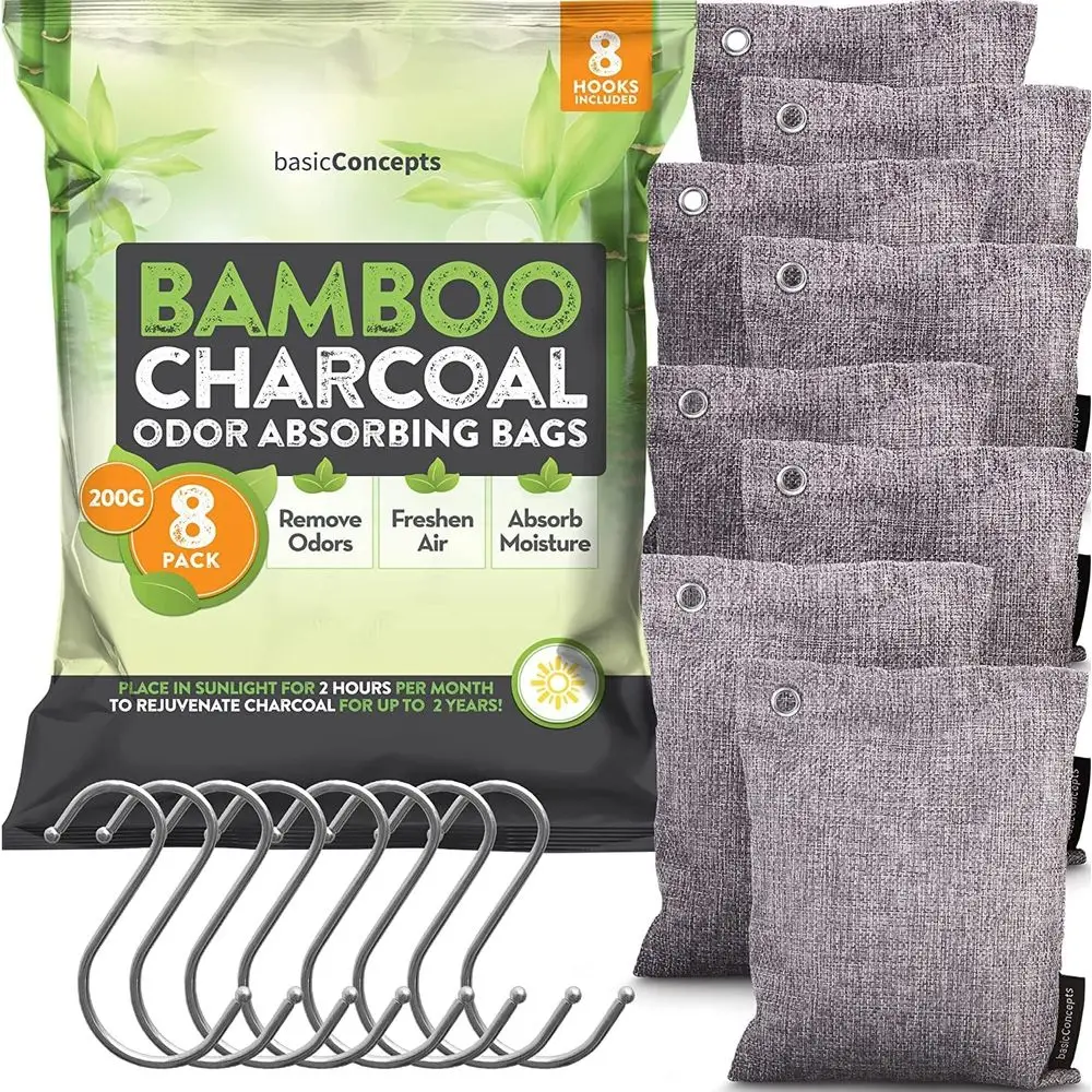 

Charcoal Bags Odor Absorber (Large, 12 Pack, 200g each), Reduce Odor Naturally with Air Purifying Bags for Car, Home, Closet, Sh