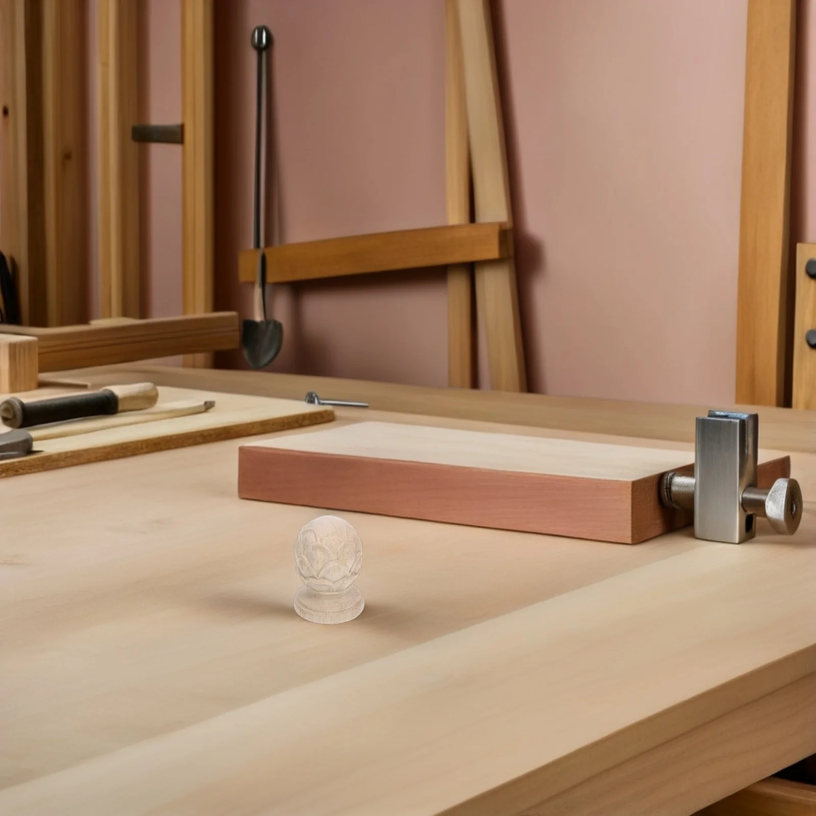 

2Pcs Wooden Finials for Home Decor Carved Pineapple Design Staircase Fence Gate Topper Replacement End Cap Craft