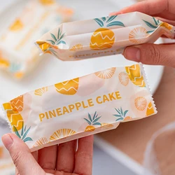 100pcs Pineapple Crispy Packaging Bag Gift Pineapple Cake Biscuit Cookie Packaging Bag Bakery Supplies Gift Box Packaging