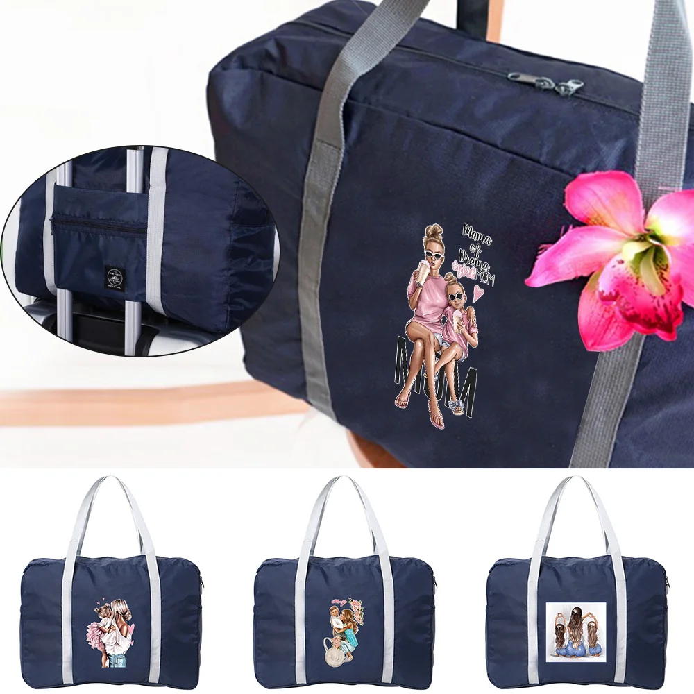 

Large Capacity Travel Bag Laggage Handbags Foldable Travel Suitcase Organizer Mom Print Carry on Bag Clothes Unisex Tote Bags