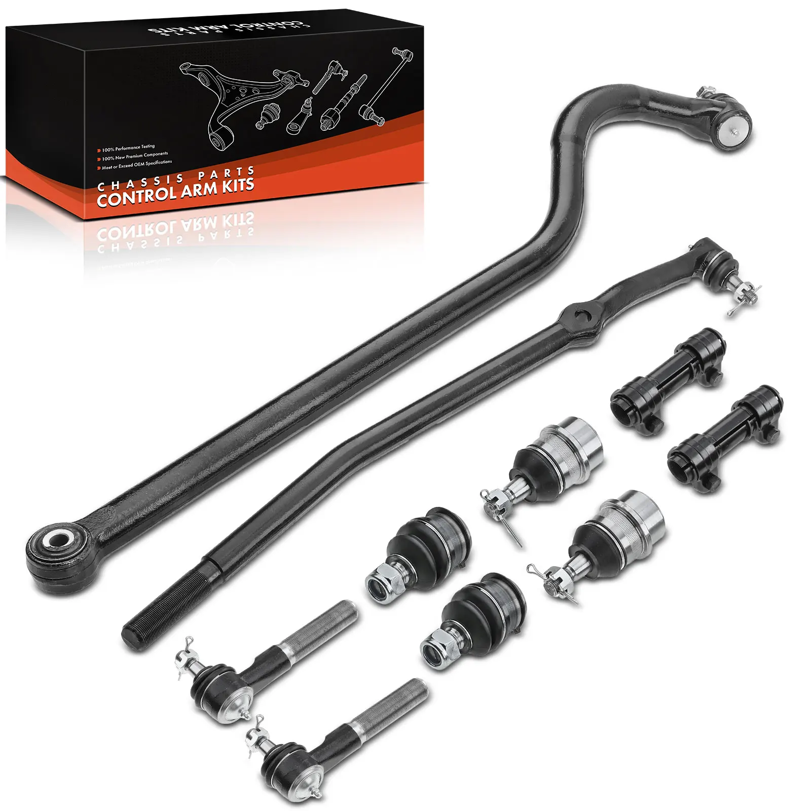Frankberg 10-delige draagarmset vooras voor Dodge Ram 1500 Extended Cab K8195T DS1413 K3134T DS1457 ES2012S ES3497
