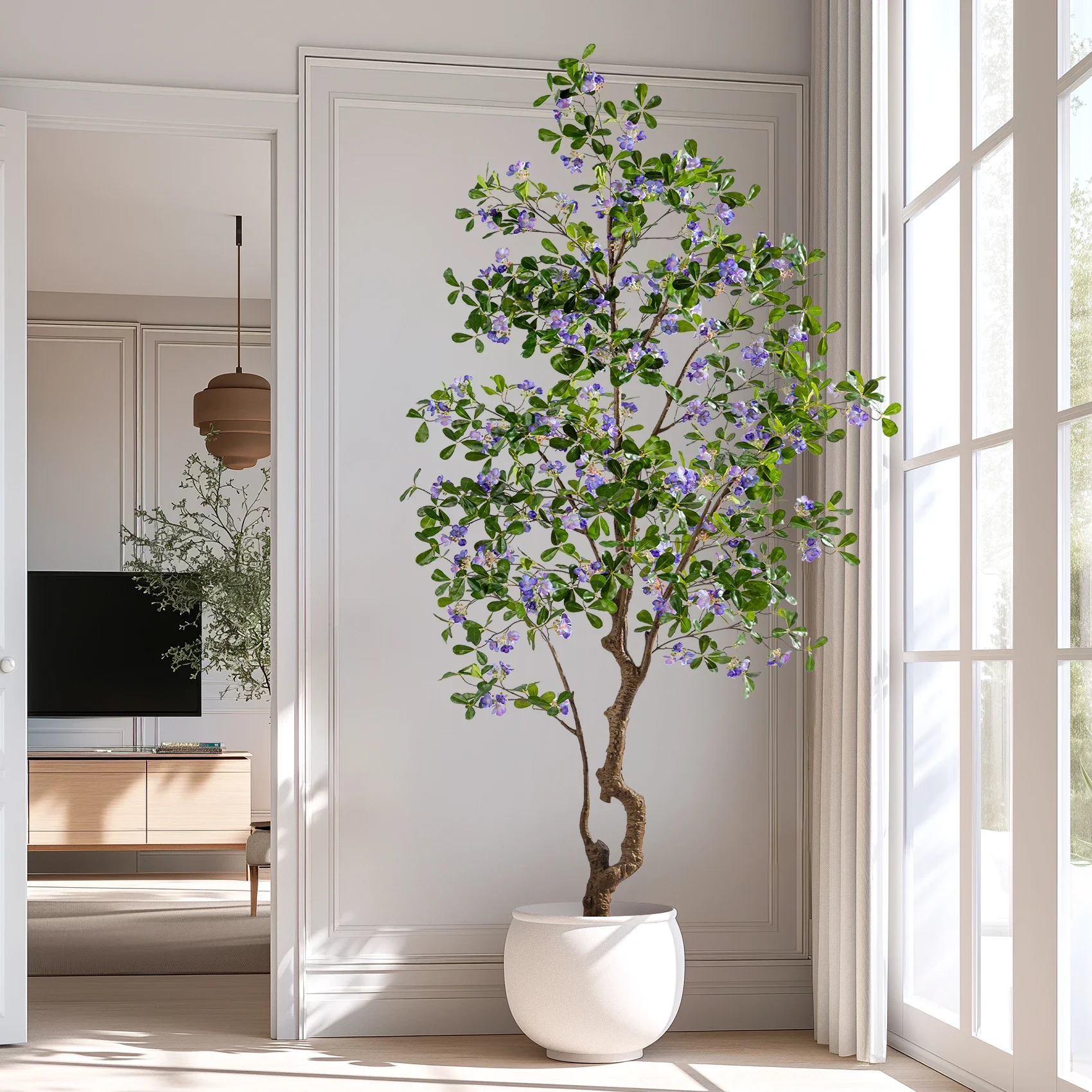 2026 Realistic Green Ficus Tree Artificial Vegetation Outdoor Garden Decorations for Office Spaces Weddings Easter Landscaper Pl