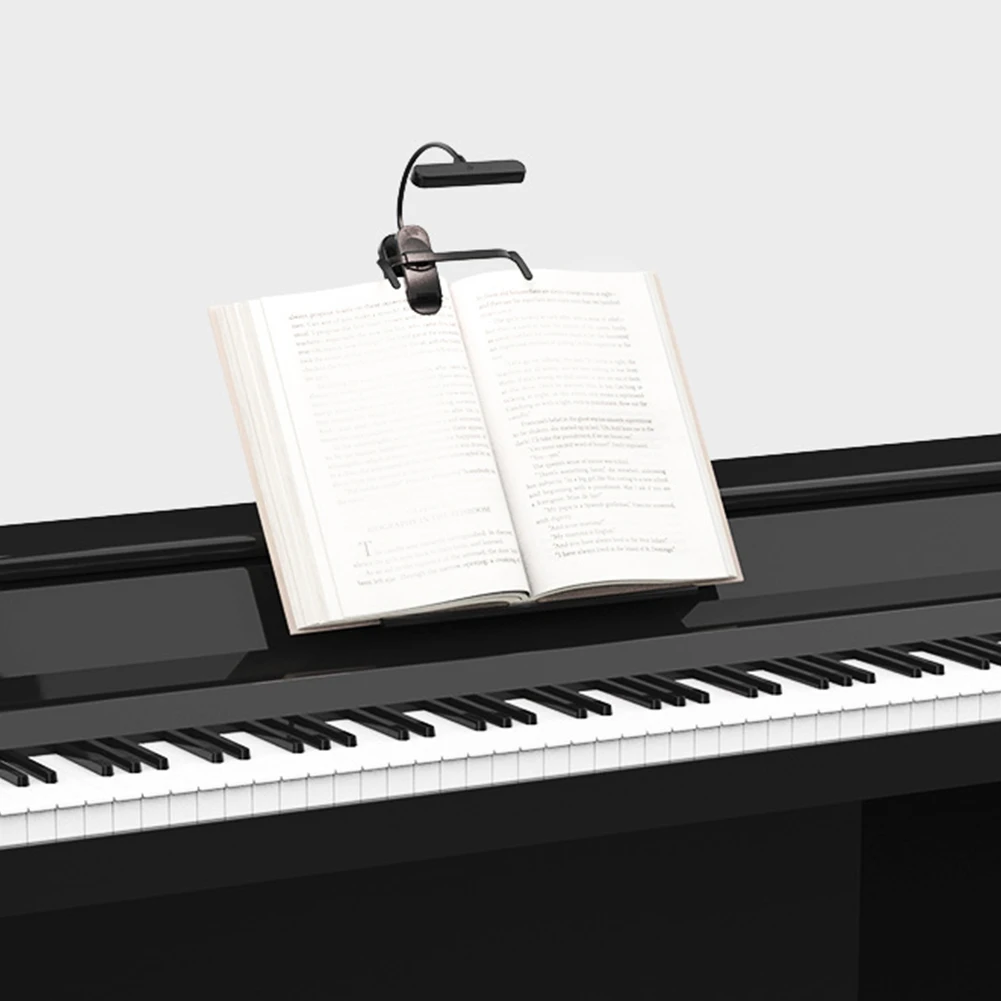 حامل الموسيقى ضوء قابل للتعديل كليب على ضوء البيانو القابلة لإعادة الشحن القراءة ضوء التحكم باللمس حامل البيانو مصباح لورقة الموسيقى