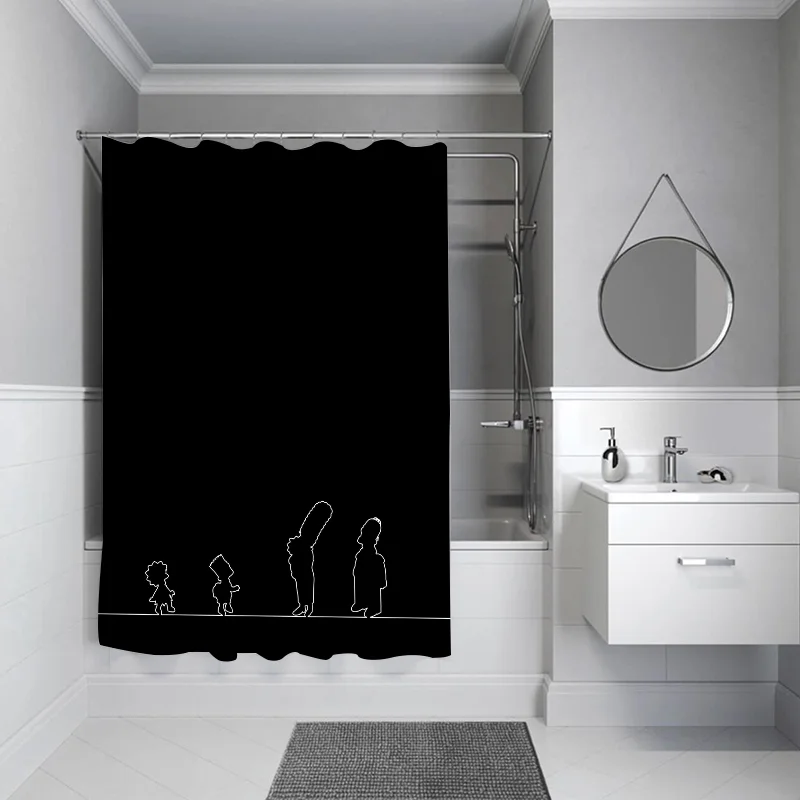 The Simpsons Bath Curtain for Quarto Bathroom Shower Curtains Folding Partition Accessories Bedrooms Houses Rooms Waterproof Set