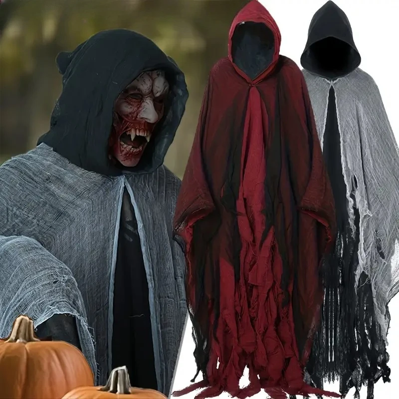 

1/2/3PCS Halloween Cloak Costume Cape Scary Skull Zombie Prop for Adults Kids Cosplay Party Haunted House Indoor Horror Supplies