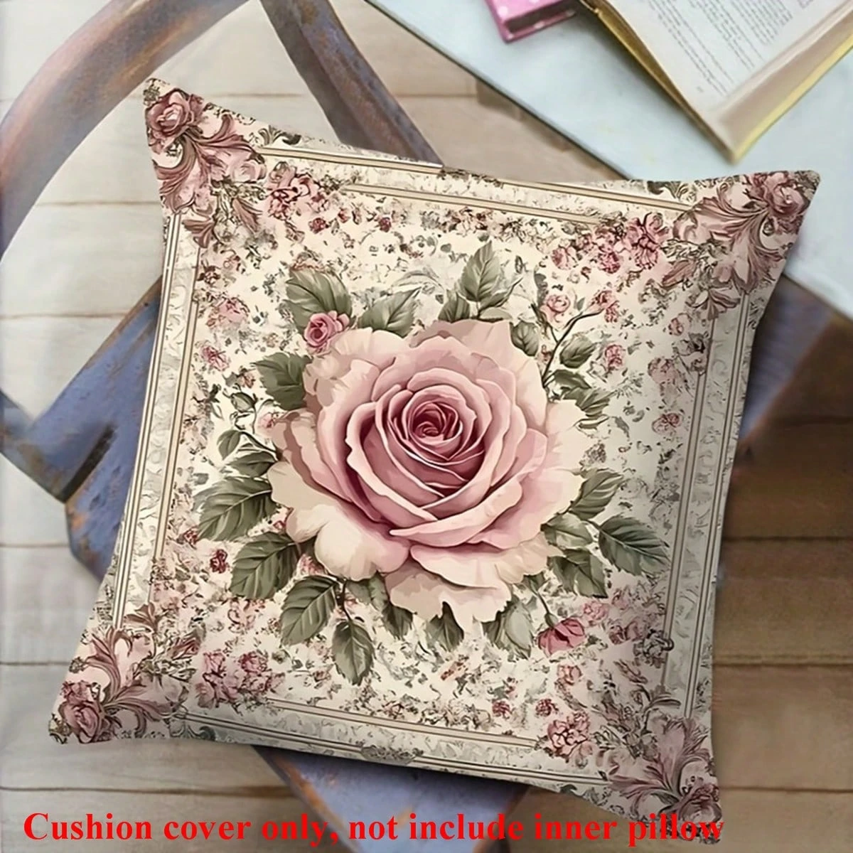 Vintage Pink Rose Pillow Double Sided Print Romantic Soft Pillow Cover Bedroom Living Room Couch Decor Cozy Vibe Accessory Gift
