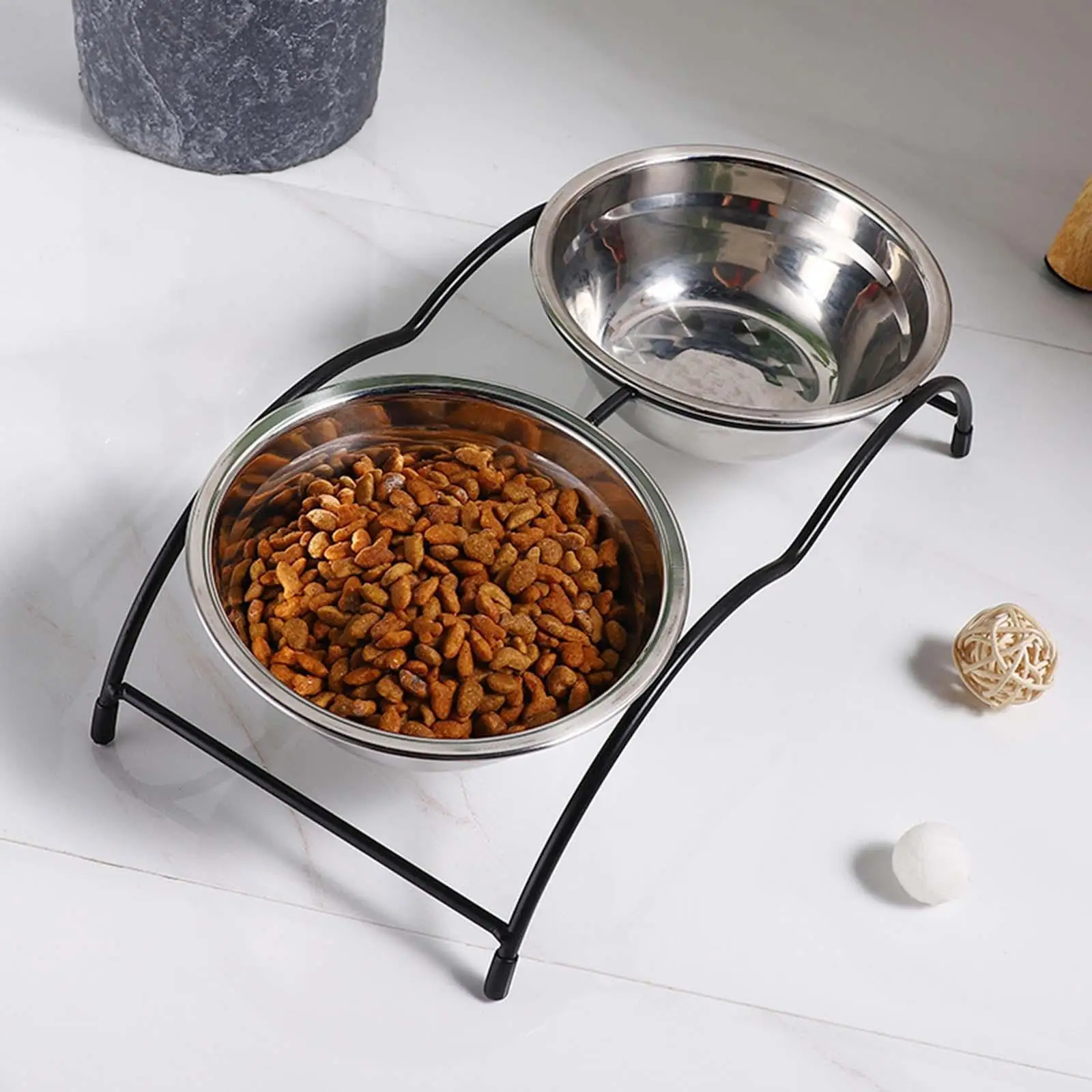 

Cat Bowl Holder Easy to Clean Iron Raised Pet Friendly Metal Stand for Pet Dish Feeding Station for Kittens Puppies Small Dogs