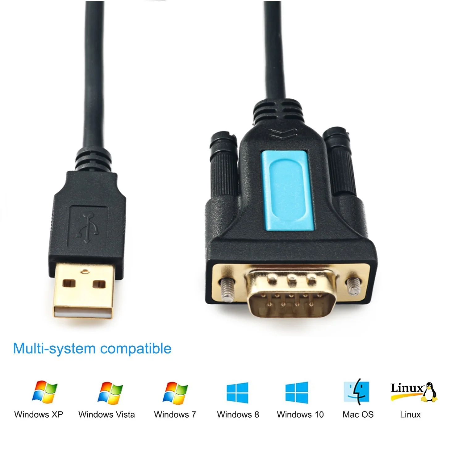 Computer 9-pin laptop PL2303 chip cable in stock USB male to male RS232 serial port cable