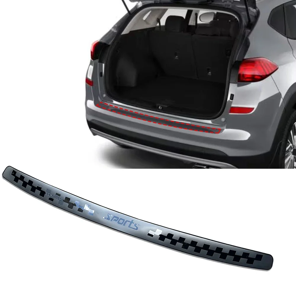 

For Hyundai Tucson Car Rear Bumper Foot Plate Stickers Trunk Door Sill Protector Threshold Auto Styling Accessories 2016 -2020