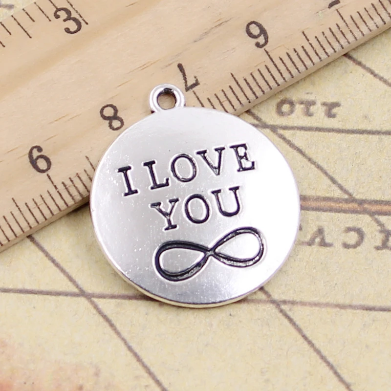 10pcs Charms I Love You Forever Infinite 28x24mm Tibetan Silver Color Pendants Antique Jewelry Making DIY Handmade Craft