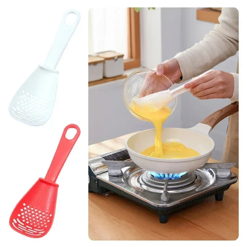 

1pc Spoon Filter Cooking Shovel Strainer Scoop Nylon Spoon Kitchen Accessories Nylon Strainer Scoop Colander Leaking Shovel Tool