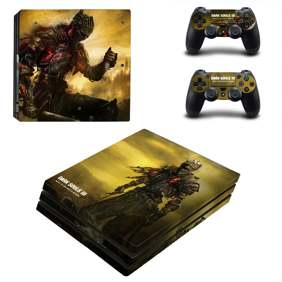 Темные души PS4 Pro кожаная Наклейка защитная обложка для консоли и контроллера Скины Виниловые