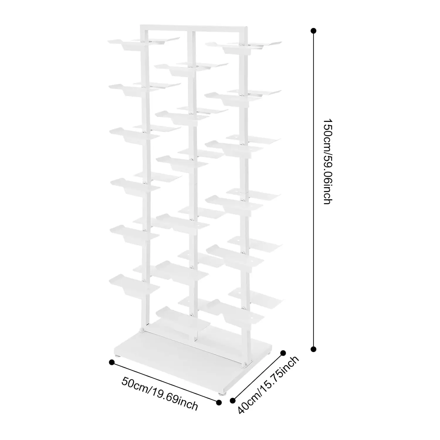 Large Shoe Rack Free Standing Organizer Display Shelf Retail Sneaker Storage Stand Holds 18 Pairs Store Entryway, Customized