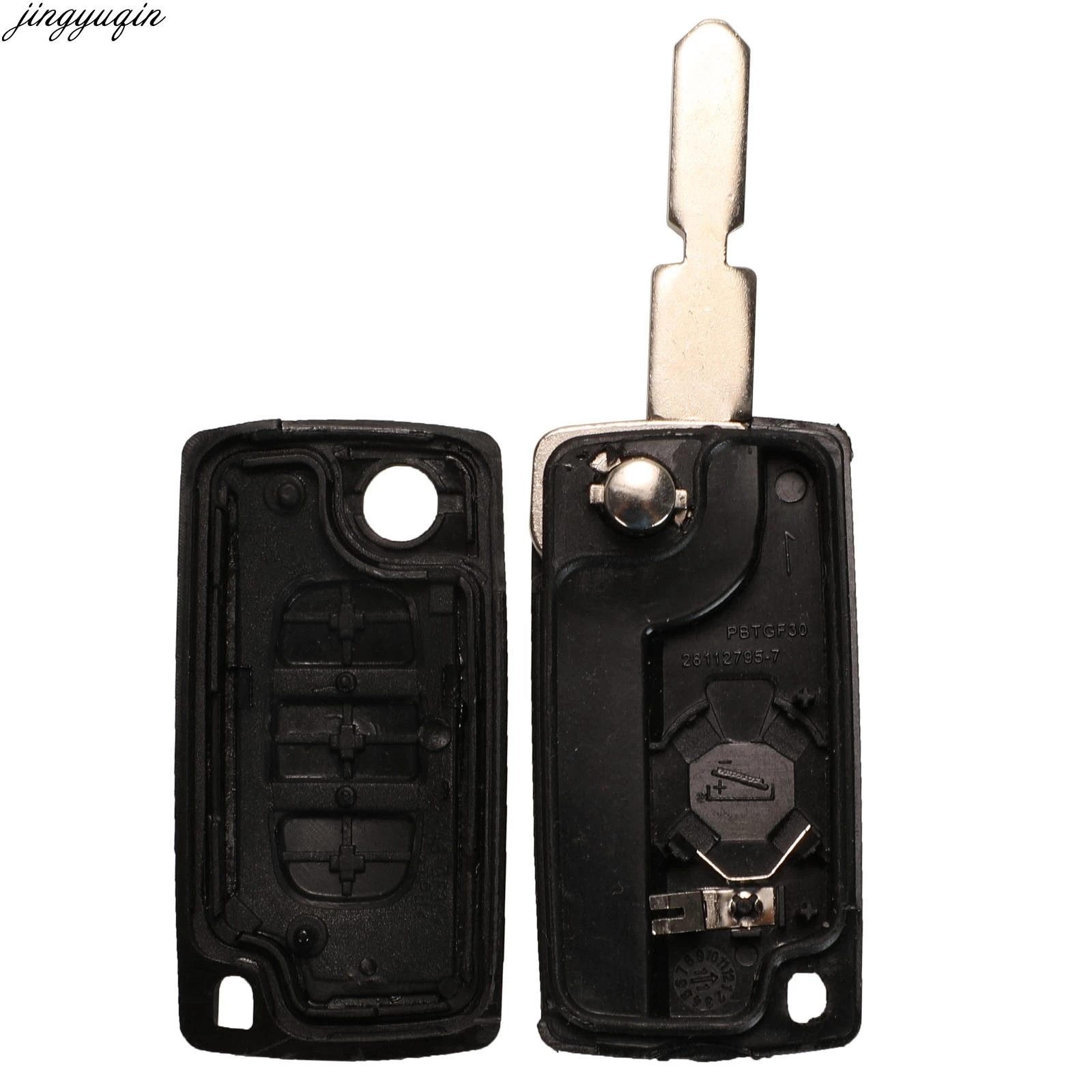 Jingyuqin Remote Car Flip Key Case Shell For Peugeot 406 607 2004-2010 CE0523 CE0536 NE78 NE72 Blade 2/3 Button Fob Replacement