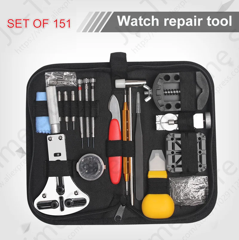 151pcs/Lot Watch Repair Tools Kit Watchband Spring Bar Pin Adjust Case Back Opener Watch Repair Kit