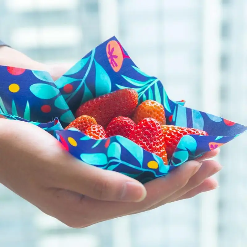 3sheets Beeswax Food Wrap Roll Reusable Beeswax Eco-Friendly Sustainable Food Storage Wrap For Sandwich Cheese Fruit Bread Snack