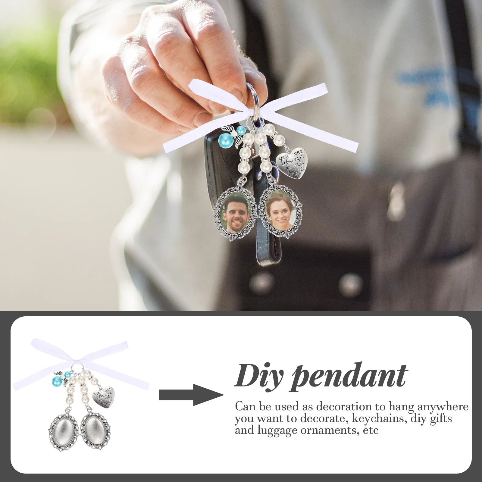 

2pcs Pearl Heart Pendant Bridal Bouquet Charm Diy Photo Charm Pendant Wedding Accessories Flower Bouquet Charms Diy Gems