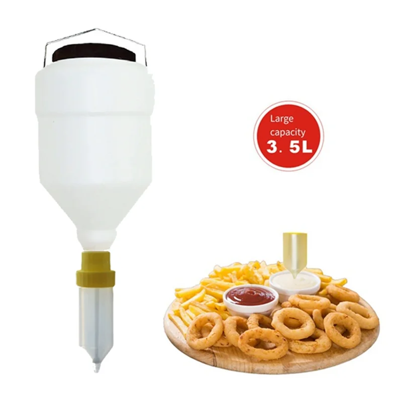 A23F-Hanging Diameter Sauce Squeeze Bottle 3.5L Large Capacity Condiment Dispenser Bottle