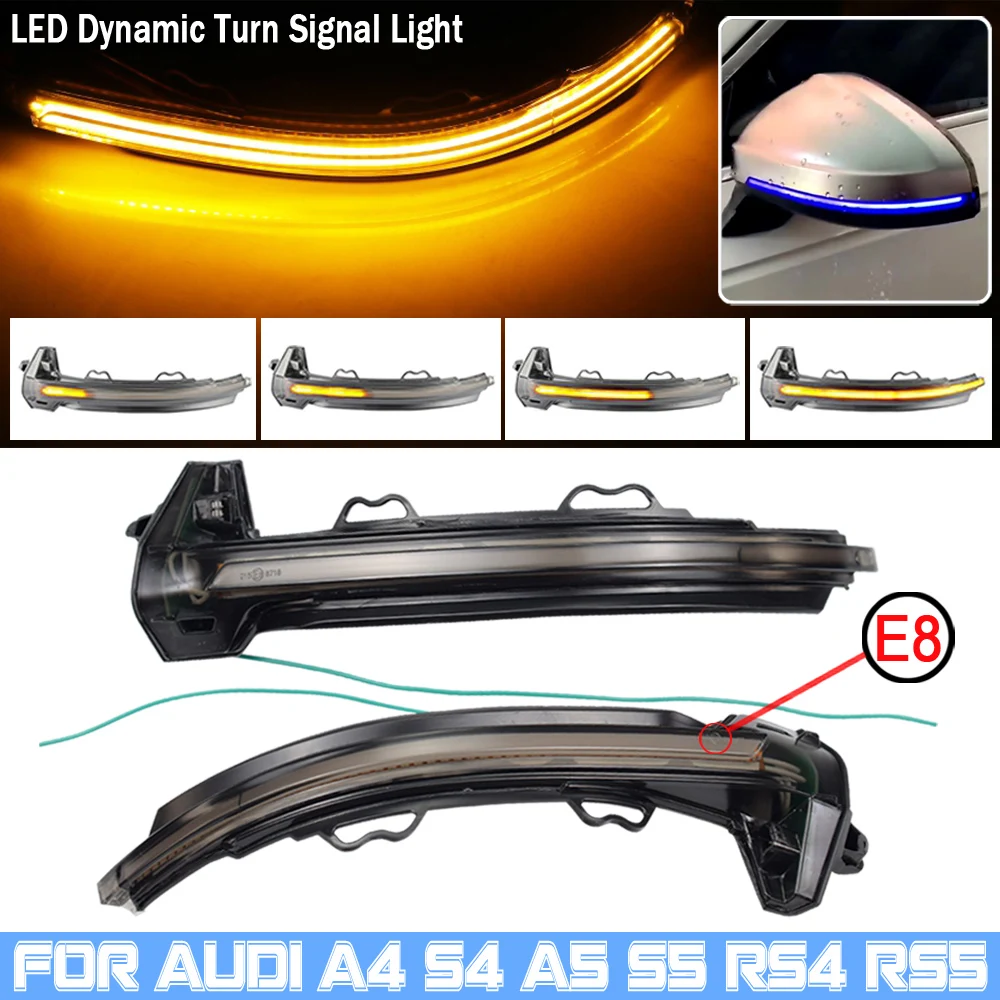 Side Mirror Flasher Lamp Dynamic Blinker LED Turn Signal Light For Audi A4 S4 RS4 B9 2016-2019 A5 S5 RS5