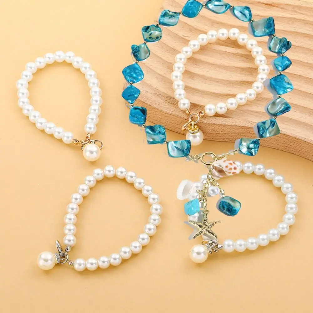 لطيف اليدوية البحر دلاية شكل نجمة قلادة سلسلة البحر تقليد اللؤلؤ الصيف قلادة غير النظامية موضة الشاطئ مجوهرات الشاطئ #1