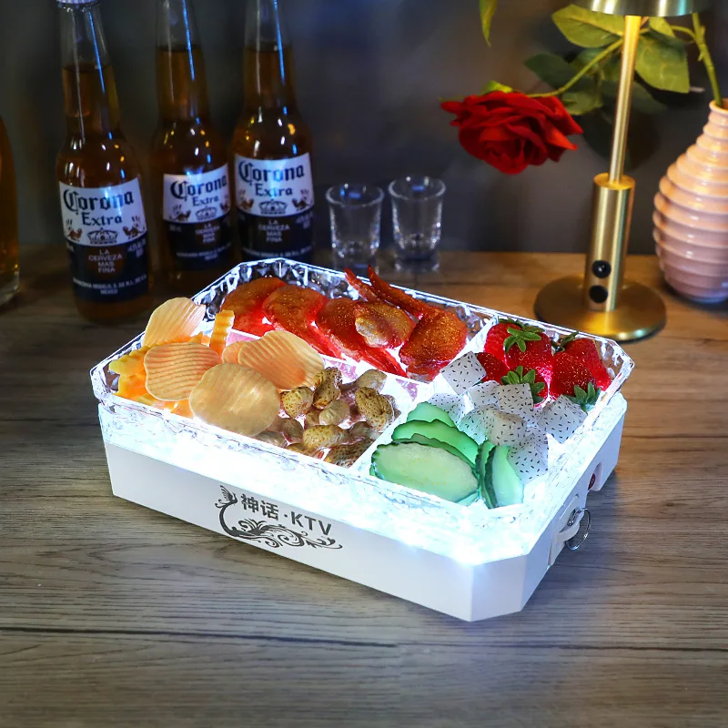 

Bar luminous acrylic ice pattern fruit plate rack KTV night party club new fruit plate snack dried fruit plate