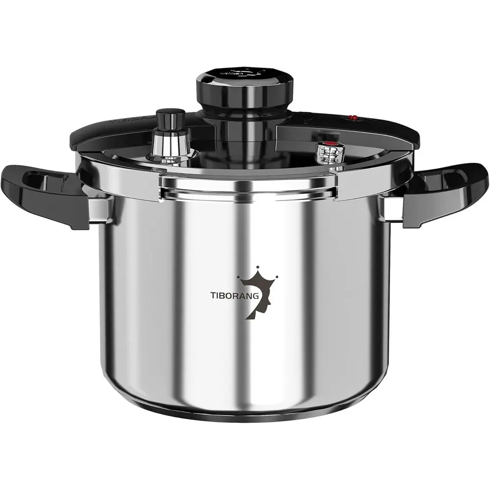 

8.5-Quart Stainless Steel Pressure Cooker, Multi-Cooker & Gas-Induction Compatible, Saves 70% Time, One-Hand Operation, Ideal fo