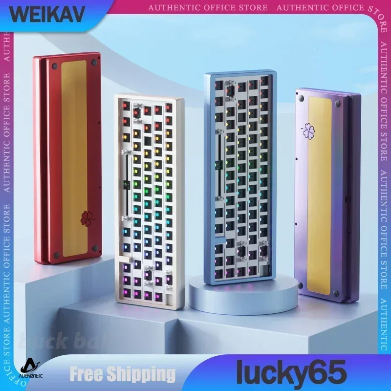 

Новинка, набор механической клавиатуры Weikav Lucky65 для геймеров, 3 режима, Беспроводная Bluetooth клавиатура, прокладка, конструкция, игровые клавиатуры на заказ