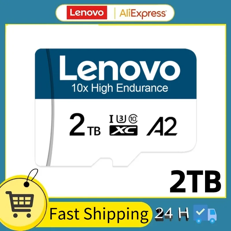 Lenovo 2TB Mini Memory Card 1TB 128GB Micro TF SD Card High Speed SD Card A2 Class10 TF Flash Card For Phone/surveillance Camera