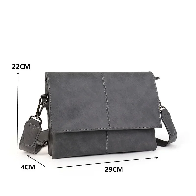 Casual Fashion Men\'s Crossbody Bag Large-capacity Shoulder Messenger Bags Men Luxury Soft PU Leather Crossbody Bag Male Satchels