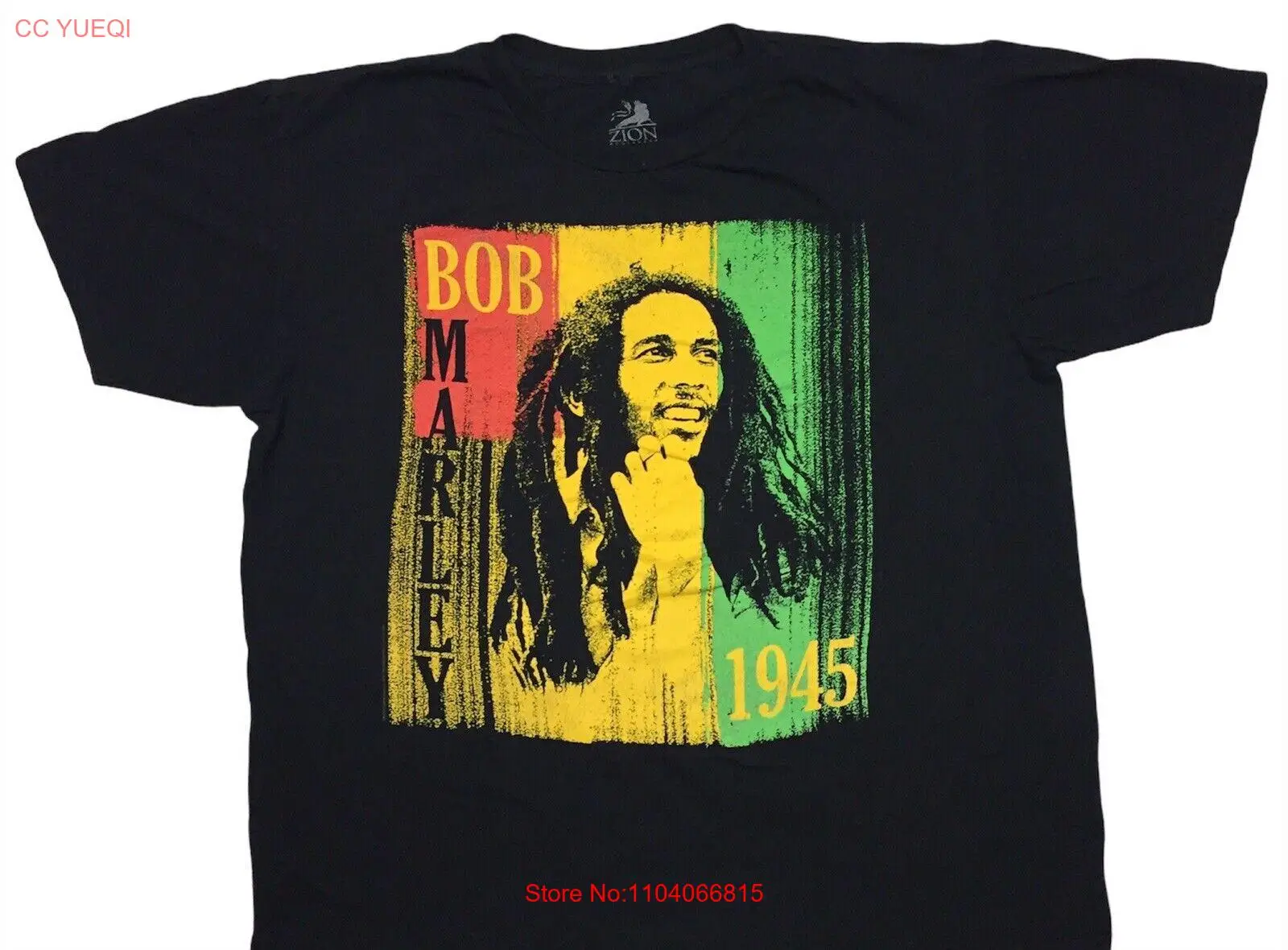 Bob Marley big face Rap Style T shirt Large Black