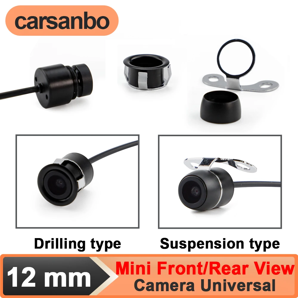 

Carsanbo Car 12mm Front Rear View Backup Camera HD Night Vision Waterproof Vehicle Reverse Camera Univeral Parking Surveillance