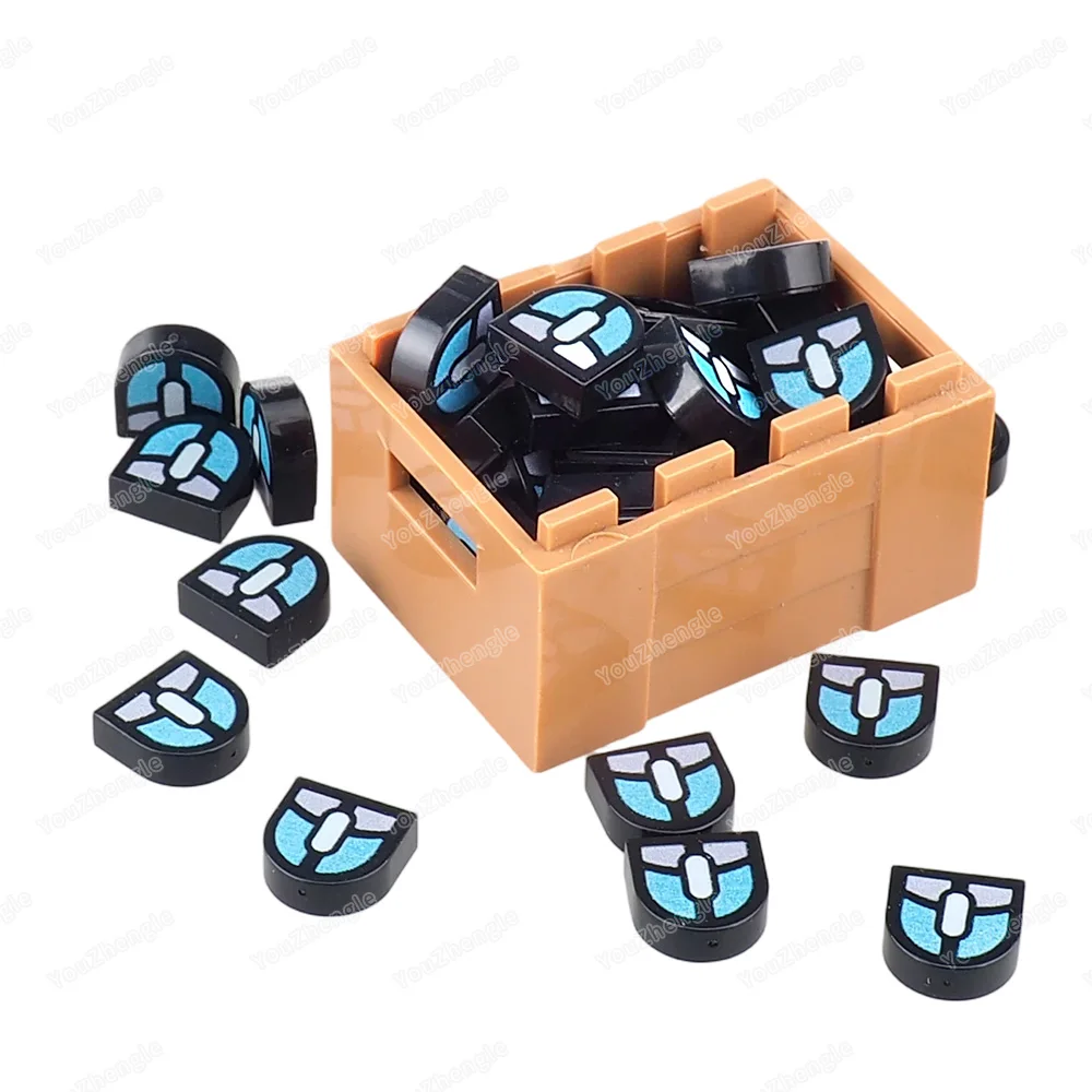 Blocs de construction à motif imprimé souris, carreaux 1x1, demi-cercle, pièces étendues, figurines MOC 24246, équipement informatique, modèle de scène, jouets