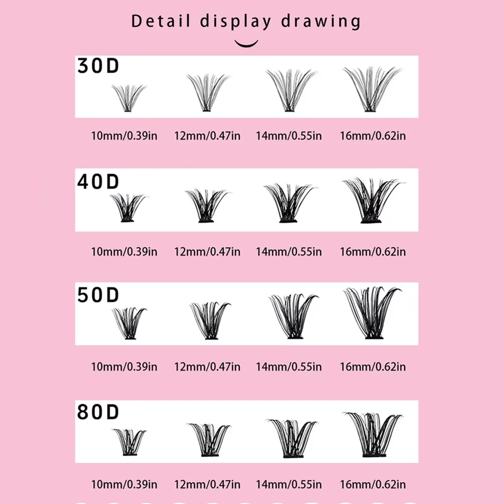 Grote capaciteit30D40D50D80Dnatuurlijke simulatie gesegmenteerde enkele cluster valse wimpers kit pakket lijm pincet borstel combinatie