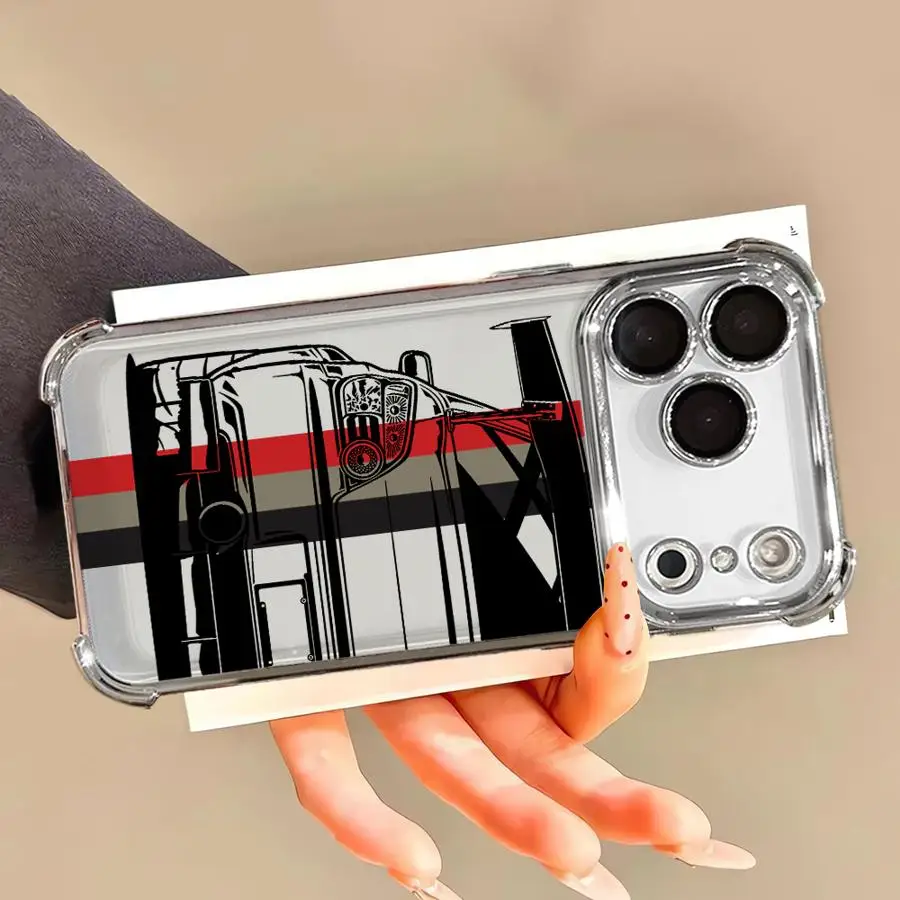 حافظة لهاتف آيفون 13 12 11 برو ماكس 16 15 14 بلس 16e 17 غطاء شفاف لسيارة الانجراف اليابانية