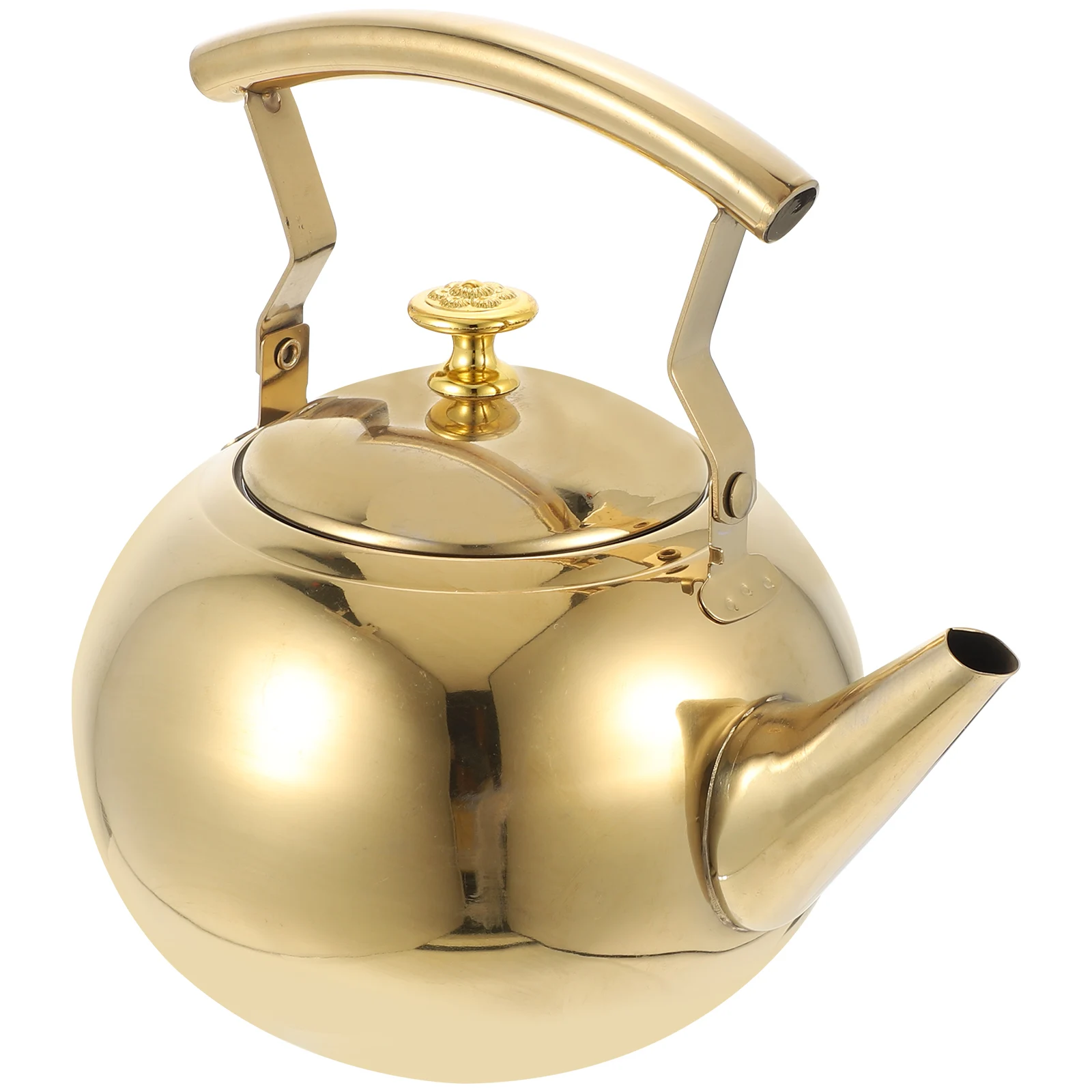 

Stainless Steel Teapot Kettle Gold Loose Leaf Strainer Whistling Stovetop Boiling Pot Gas Stove Heat Resistant Portable
