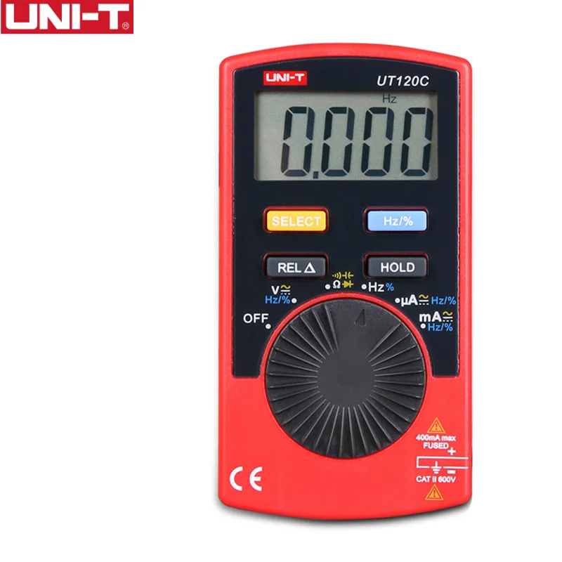 UNI-T UT120C Pocket Size Stype Digital Multimeter Auto Range Tester DC AC Voltage Diode Mini Electrical Meters LCD Display B327