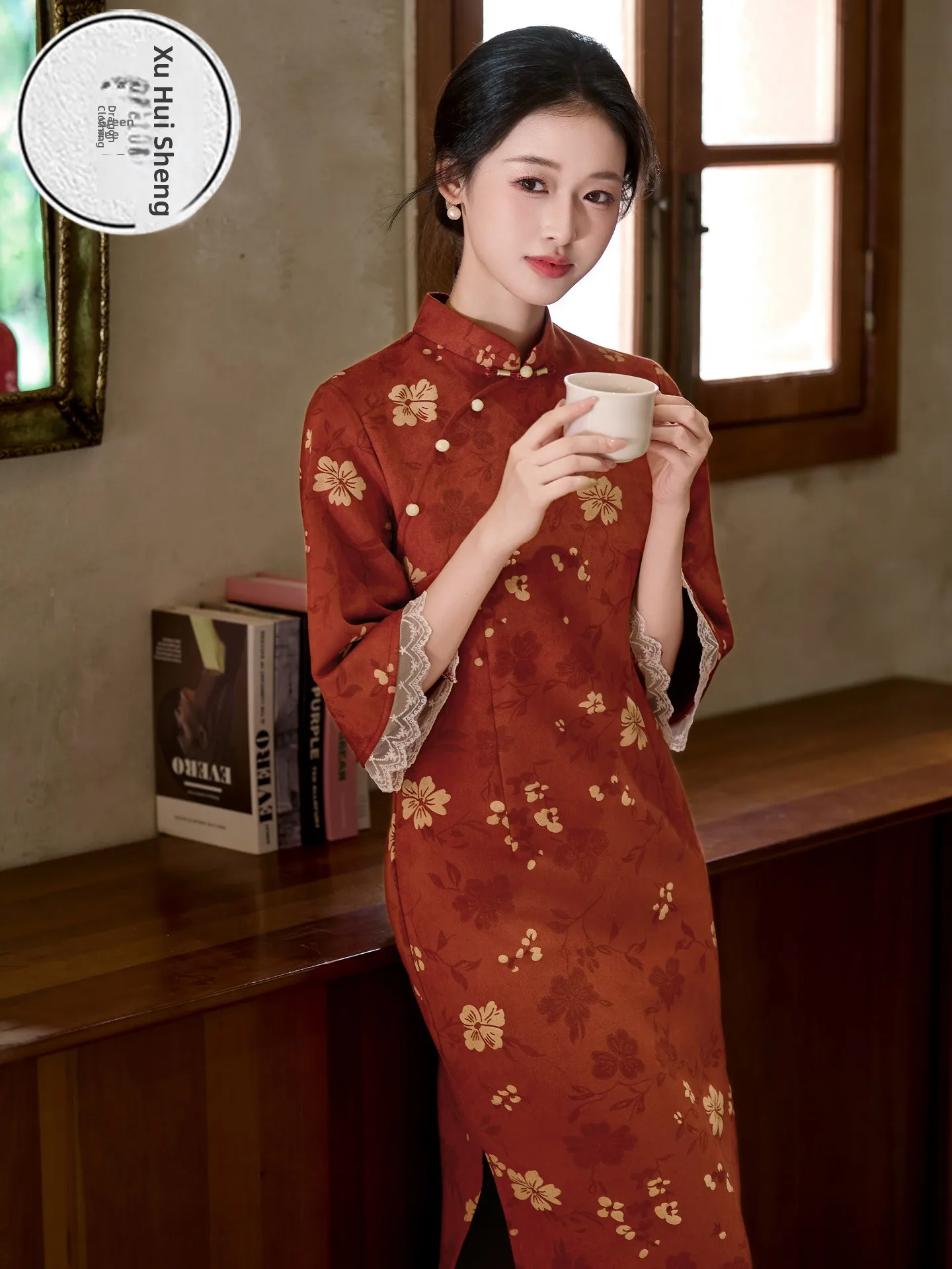 retro-red-dr-high-end-new-chinese-sle-daily-wear-young-model-long-skirt-warmth-function-polyester-fiber