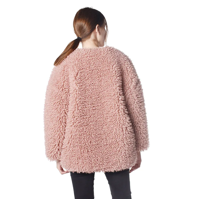 Autumn and Winter New Imitation Sheep Beach Hair Short Fashion All-match Coat Furry Fur Women