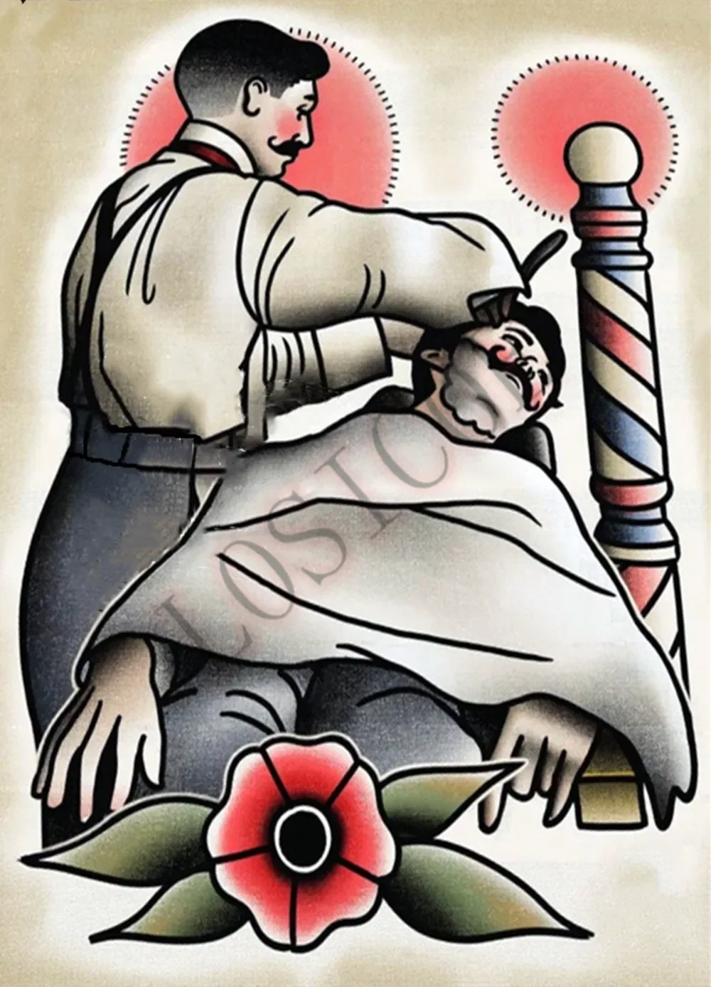 Retro Tattoos Posters Wall Stickers Barbershop Decoration Detailed Antique Poster Wall Chart Retro Matte Kraft Paper Print Art B