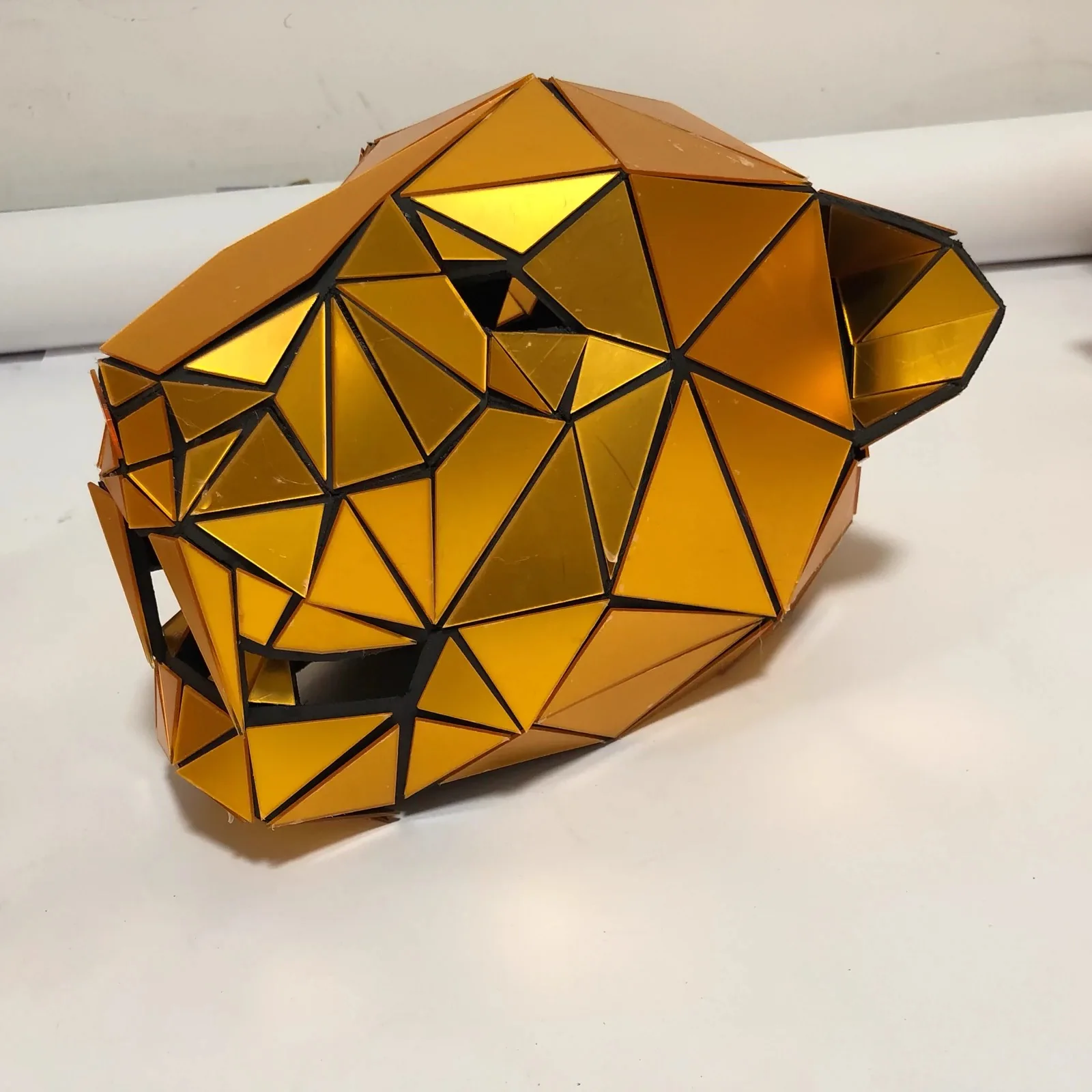 3D Mirror Animal Demon Cosplay Mask Bear Leopard Tiger Horned Helmet Festival DJ Club Stage Performance Accessory