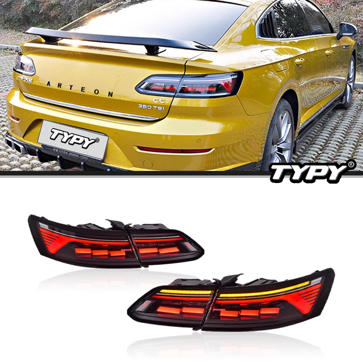 

TYPY Car Tail Lights For Volkswagen CC 2019-2023 LED Car Tail Lamps Daytime Running Lights Dynamic Turn Signals Car Accessories