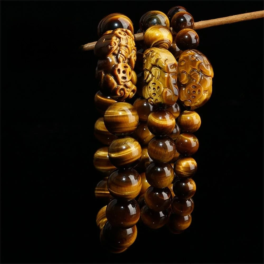 

Натуральный тигровый глаз Pixiu браслет подвески модные изящные ювелирные изделия нефритовый браслет для мужчин и женщин пара роскошные персонализированные праздничные подарки