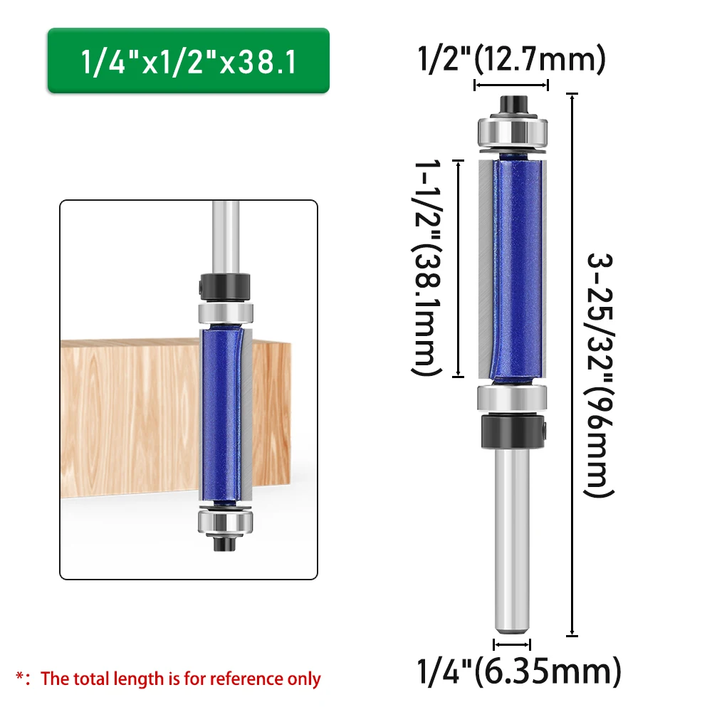 LAVIE Fräser 1/4/8 Stück 1/4 Schaft Doppellagerung Flush Trim Hartmetallfräser für DIY & professionelle Holzbearbeitung – Detail 9