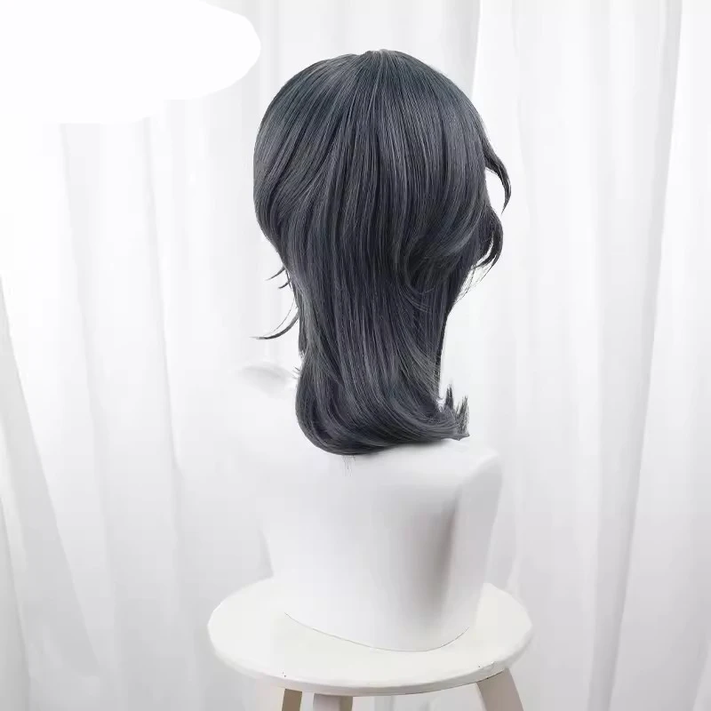 Game Identity V Knight Cosplay Wig Anime 40cm Long Knight Richard Sterling Cosplay Synthetic Hair Party Halloween + Wig Cap