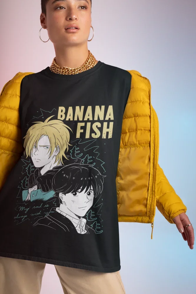 Banana Fish T-shirt Ash Lynx Eiji Okumura Card Anime New Shirt All Size  Tops  Graphic T Shirts  Y2k Top  Women Clothing