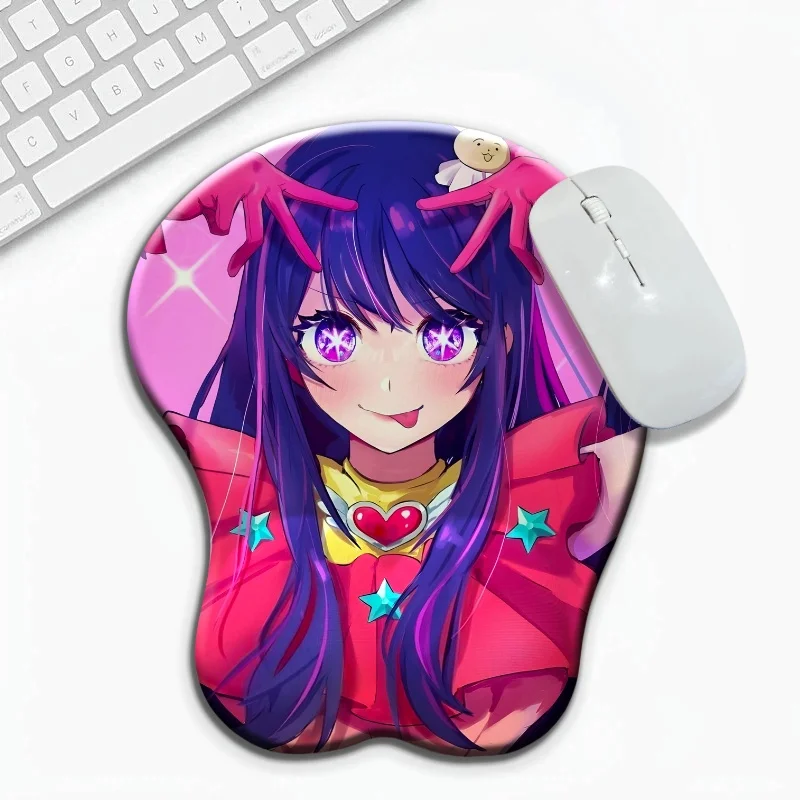 

Japanese Anime hoshino ai Starry eyes Oppai 3D Silicone Wrist Rest Mouse Pad Kawaii boob Desk Pad for Gaming Use Ergonomic