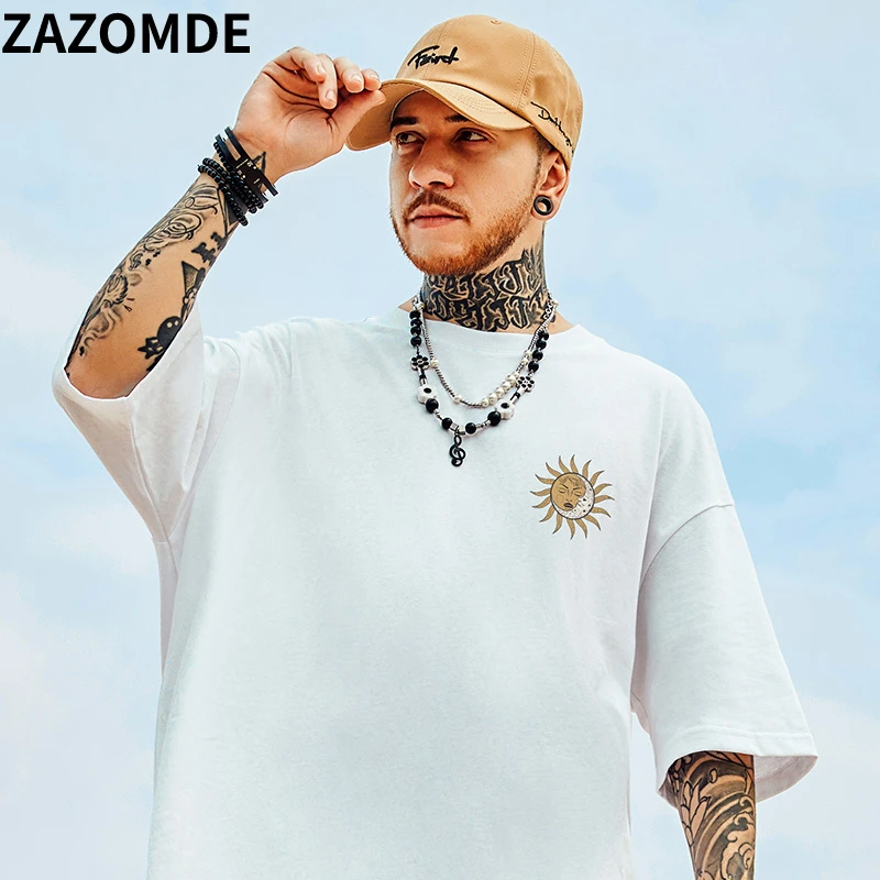 ZAZOMDE Punk T Shirt Streetwear Hip Hop Vintage Retro Graphic Print Gothic T-Shirt Harajuku Casual Cotton Short Sleeve Tshirt