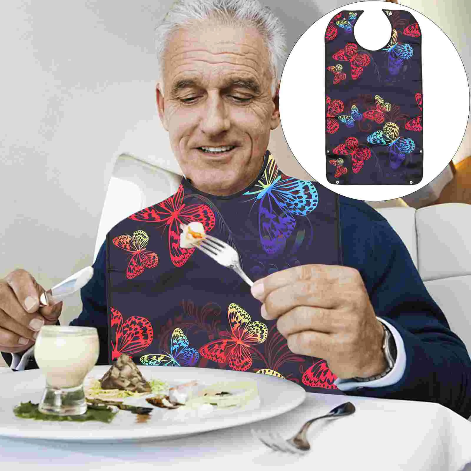 Adult Bib Senior Bibs Men Elderly Eating Cloth Mealtime Aid Apron for Overflow Protector Clothing Bow Tie Aldult