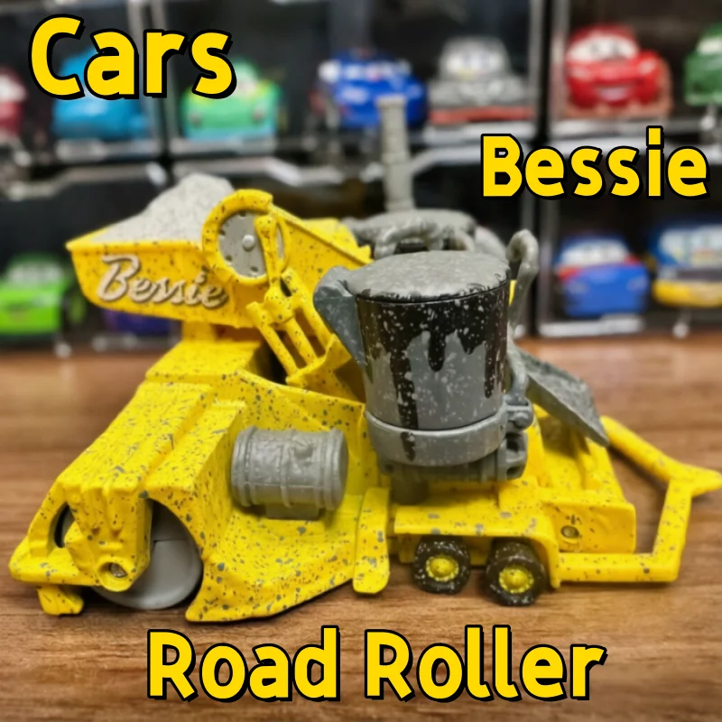 Modelo a Escala 1:55 de Disney Pixar Cars, Bessie Road Roller - Modelo Fundido a Presión de Aleación Premium - Edición Limitada, Regalo de Colección para Niños y Hombres
