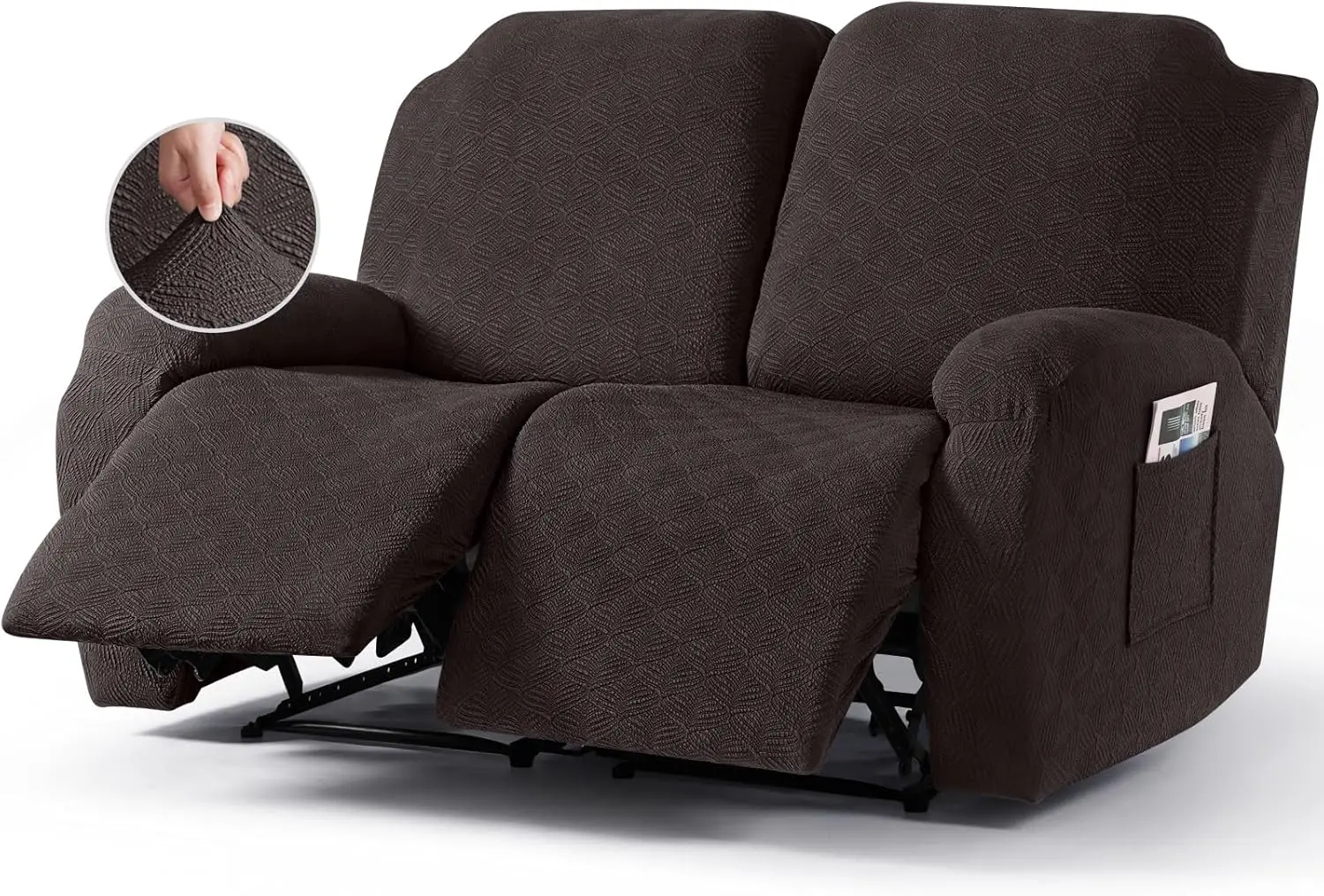 

Recliner Covers Recliner Loveseat Covers Reclining Couch Covers Sofa Slipcovers Stretch Soft Washable (Two-Seater, Chocolate)